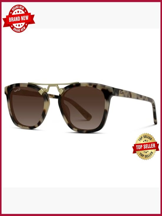 Oversized Square Polarized Sunglasses Vintage Double-Bar Bridge main image 4